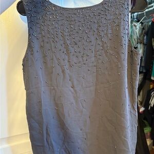 Doncaster Gray Embellished Silk Top